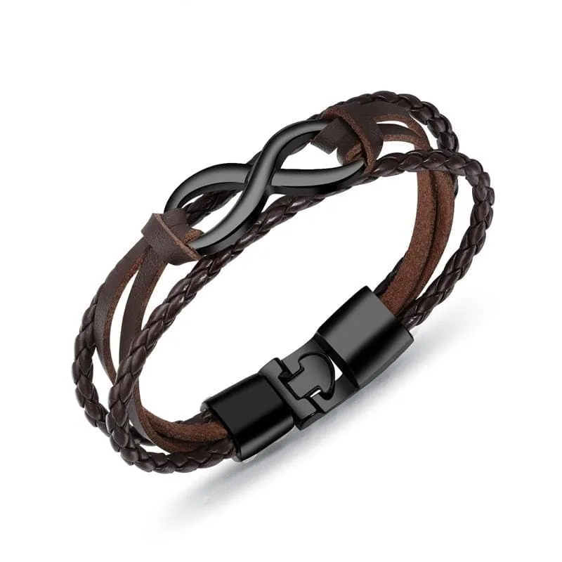 Infinity Leather Bracelet