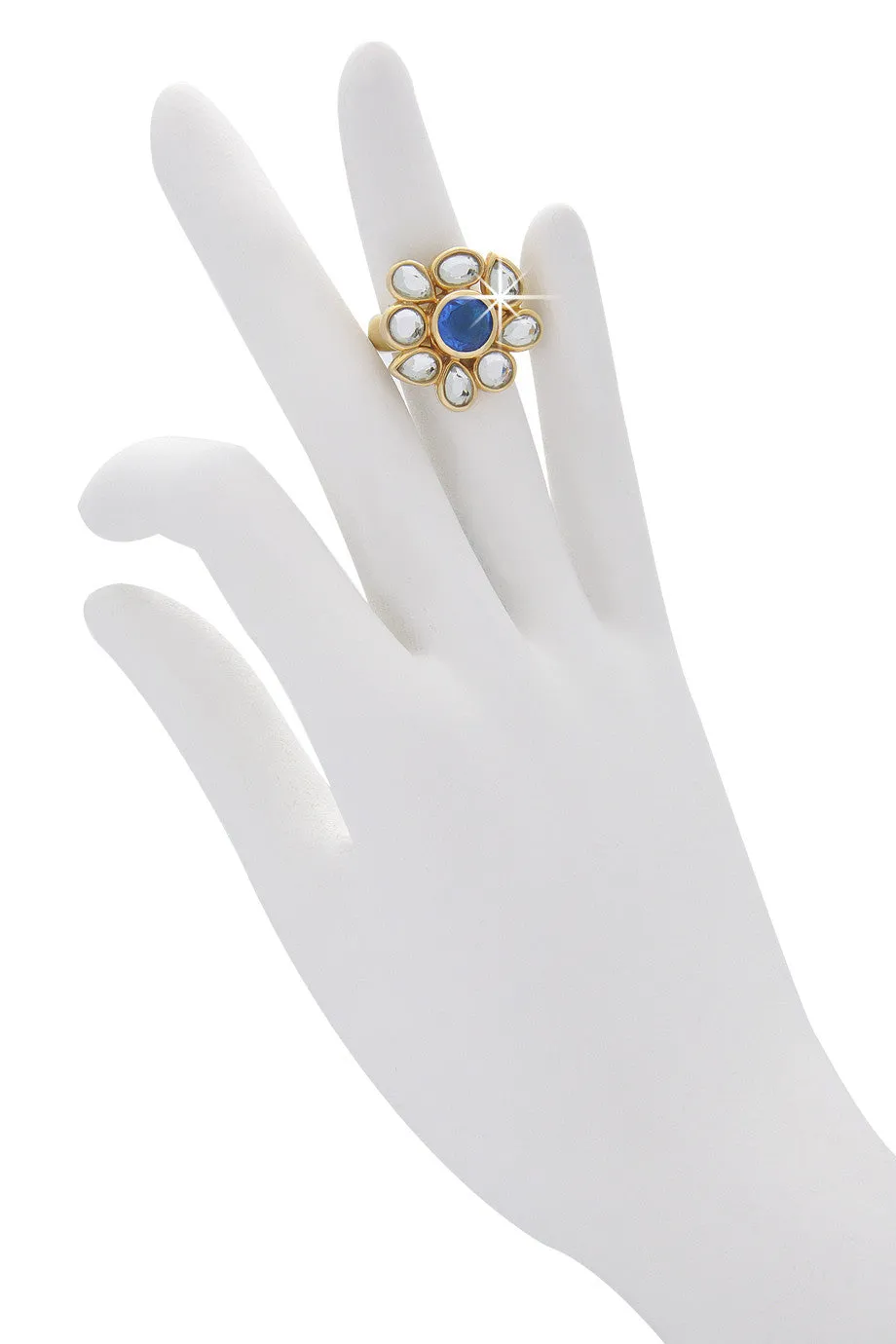 ISHARYA CRAZY Blue Flower Crystal Ring