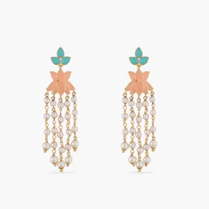 Jalaja Lotus Pearl Dangle Earring