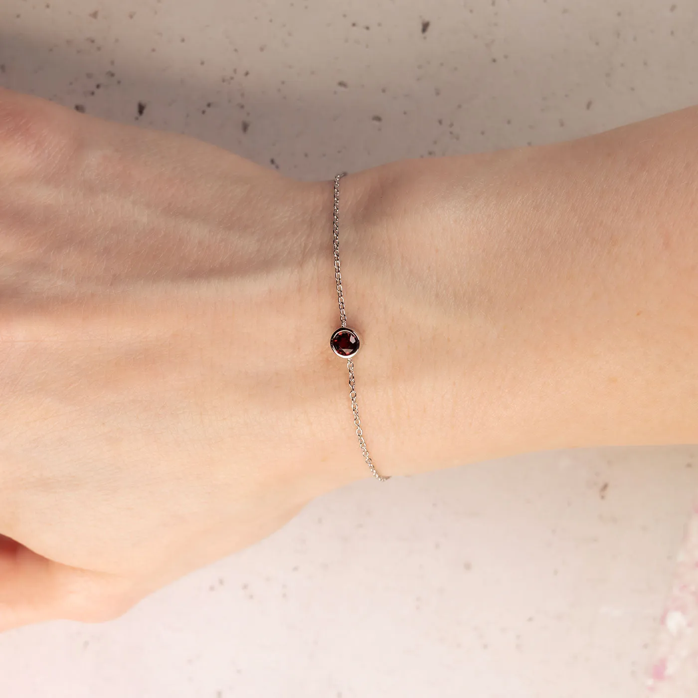 January Birthstone Bracelet - Garnet