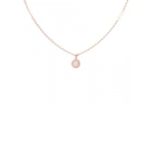 Ladies Rose Gold Plated 16-18" Clear Crystal Charm Necklace UBN02245RG