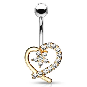 Lost in Love Belly Bar with Gold Plating