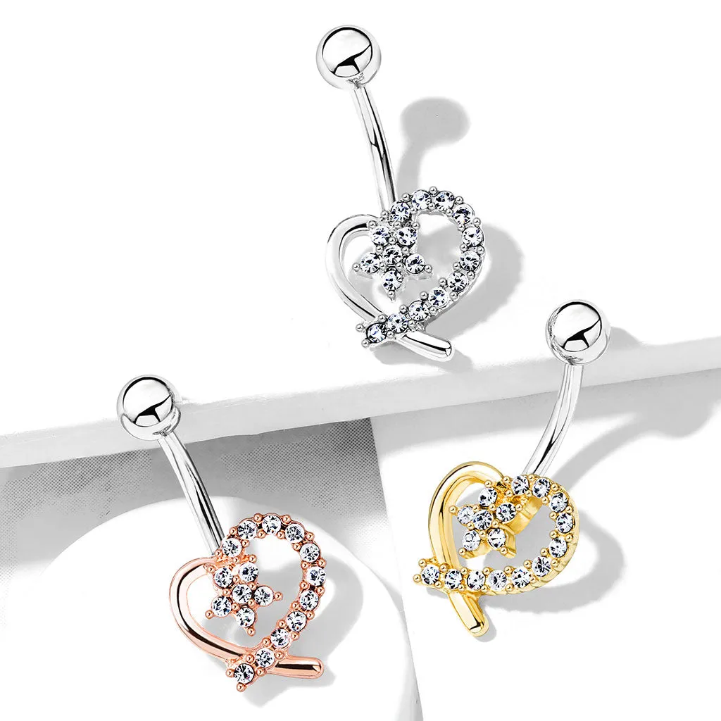 Lost in Love Belly Bar with Gold Plating