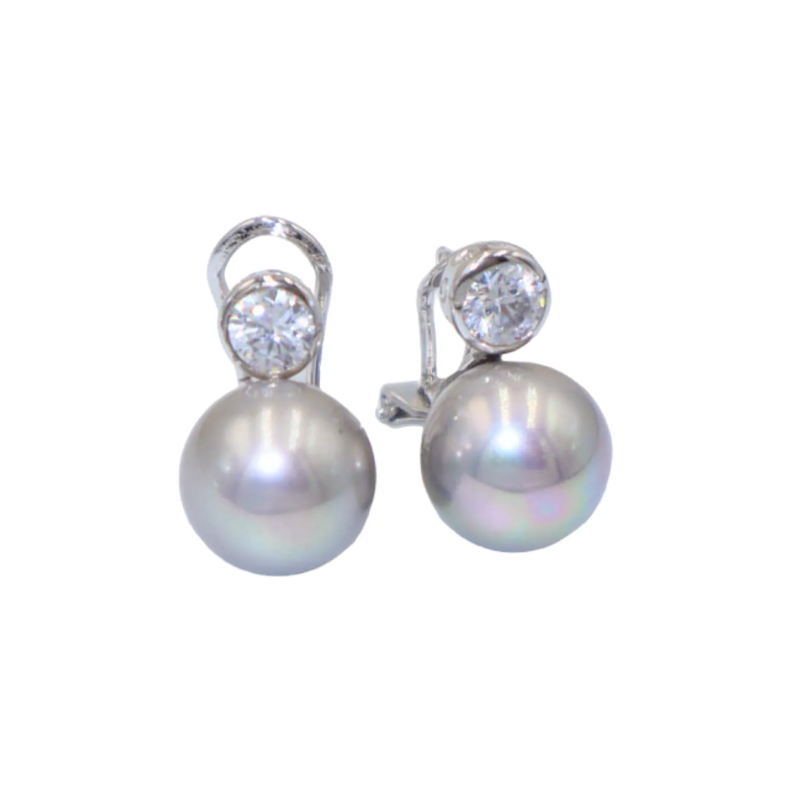 MADRE PERLA CRYSTAL PEARL CLIP EARRINGS