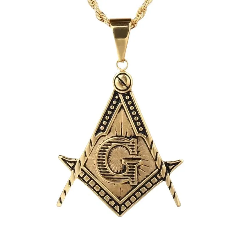 Master Mason Blue Lodge Necklace - Various Titanium Steel Colors