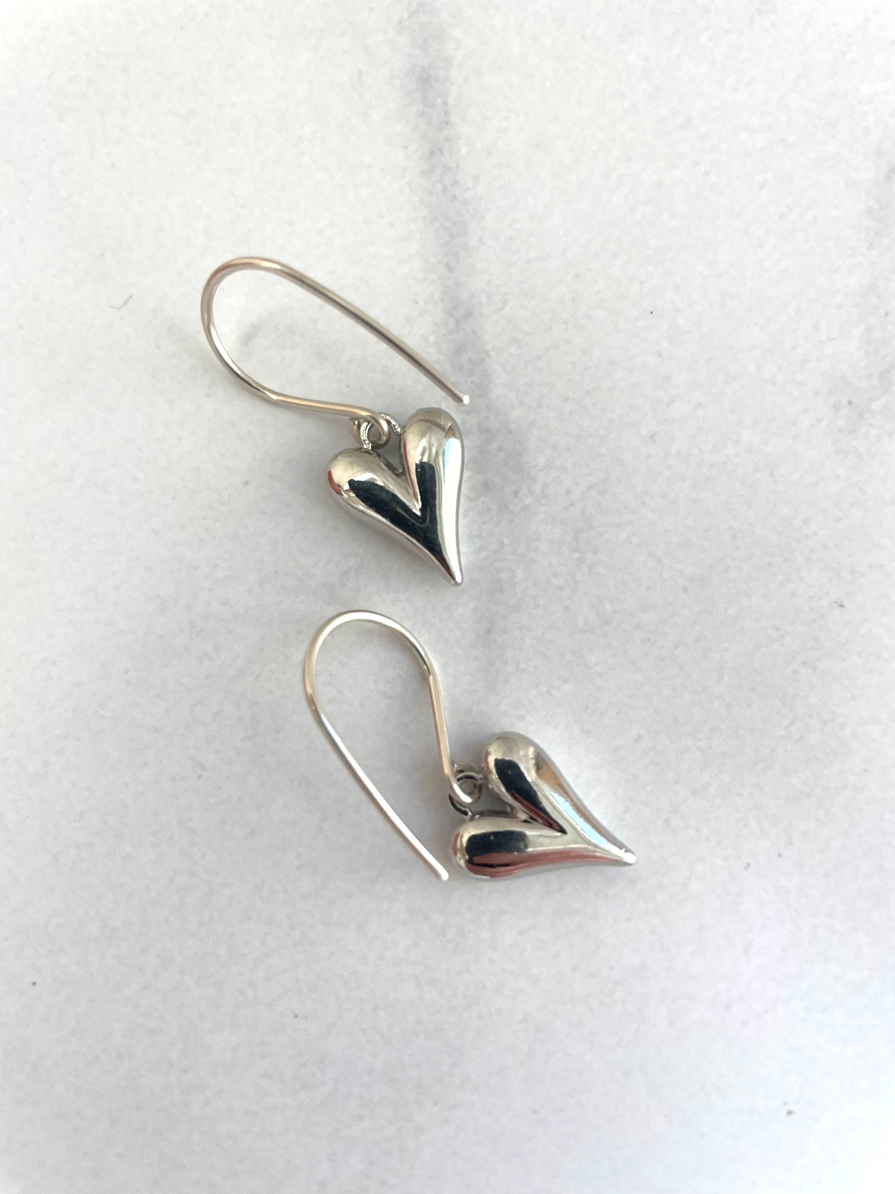 Modern Hearts- Earrings  in Silver- small version