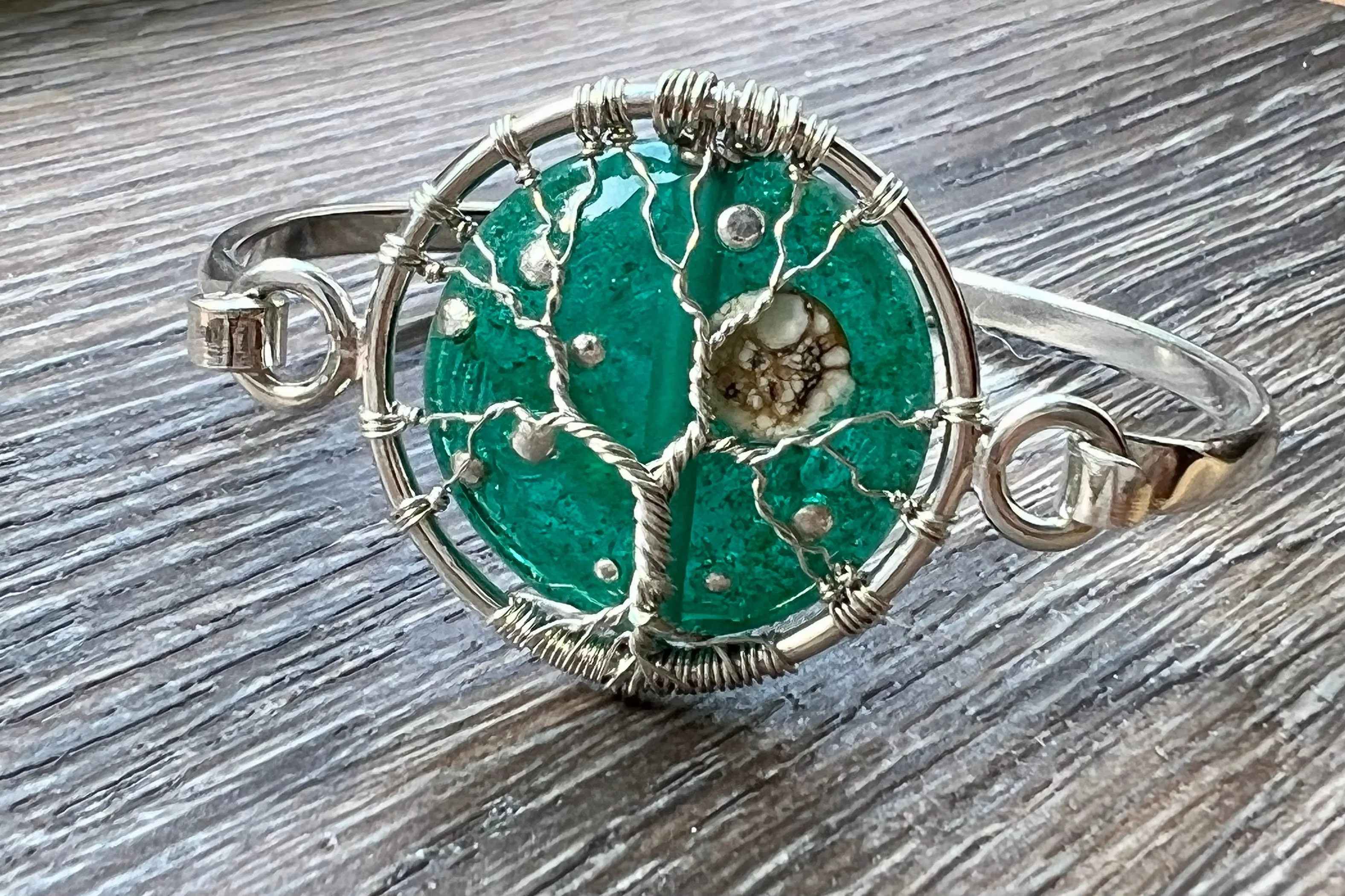 Moon and Stars Tree of Life Bracelet with Cremains