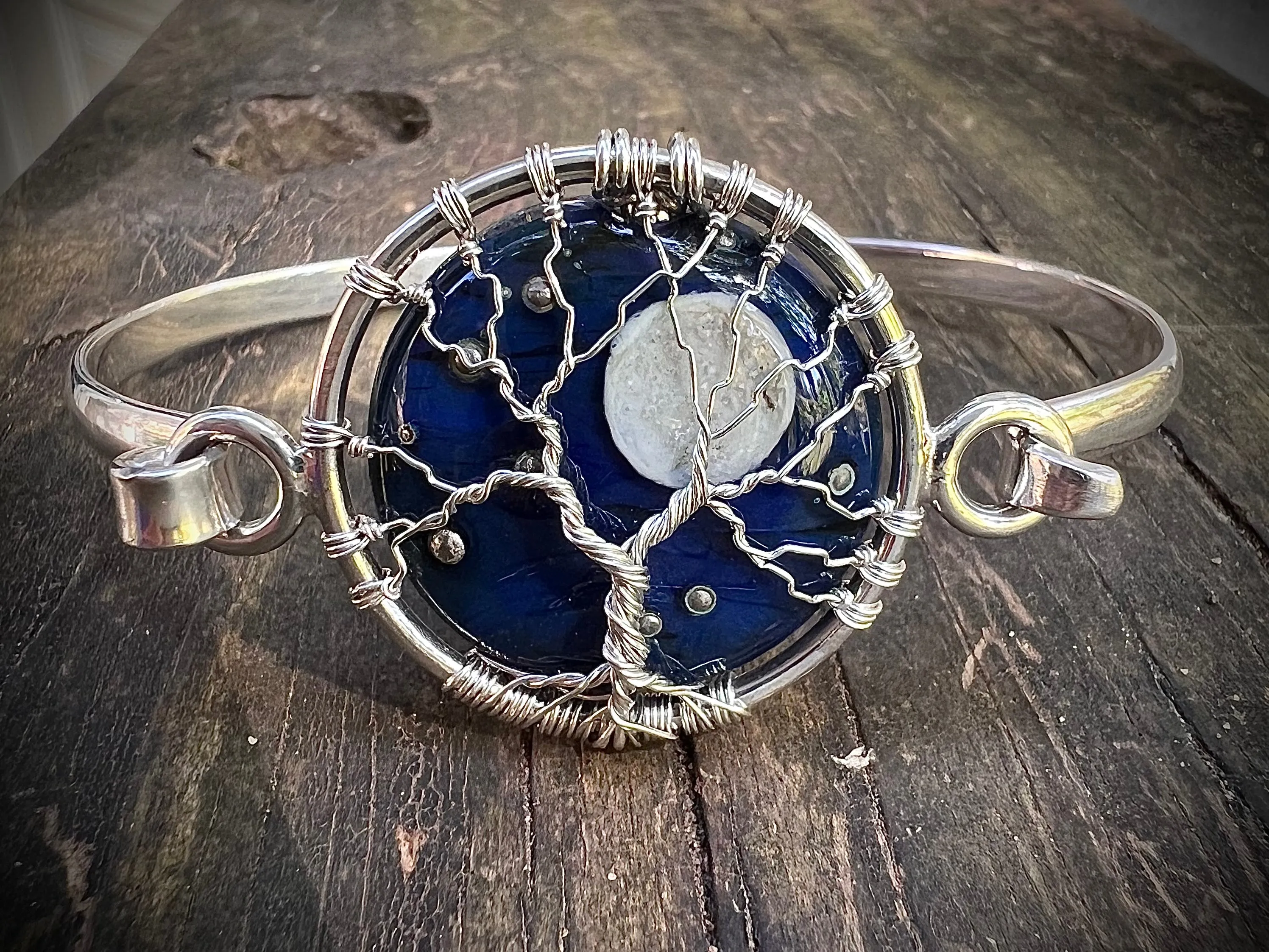 Moon and Stars Tree of Life Bracelet with Cremains