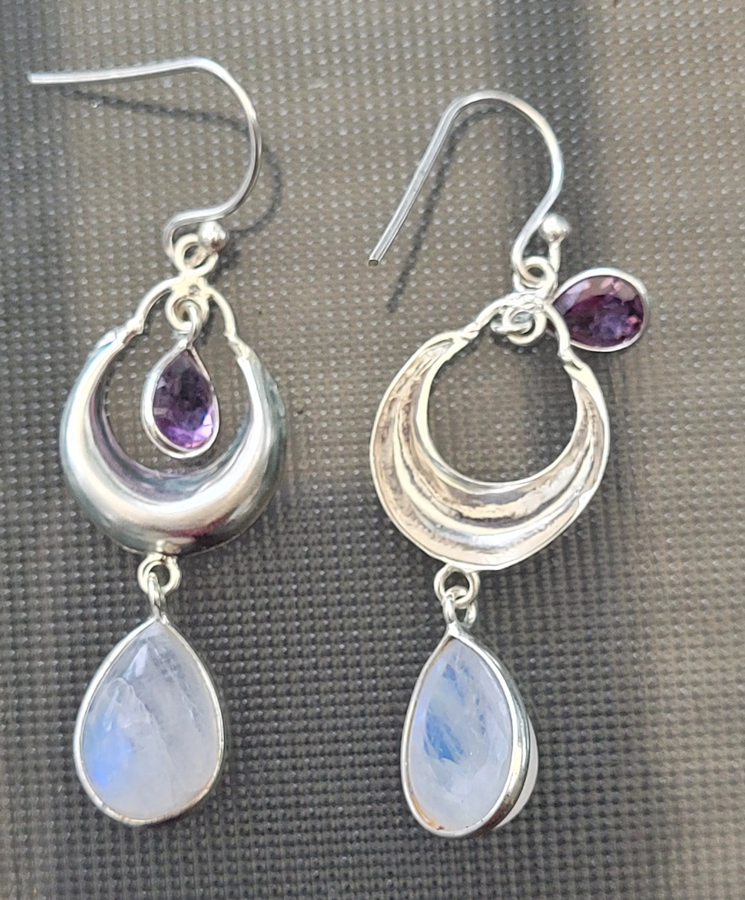 Moonstone Earrings, Amethyst Stone Earrings, 925 Sterling Silver Earrings, Gemstone Dainty Earrings, White stone Earrings, Long Earrings