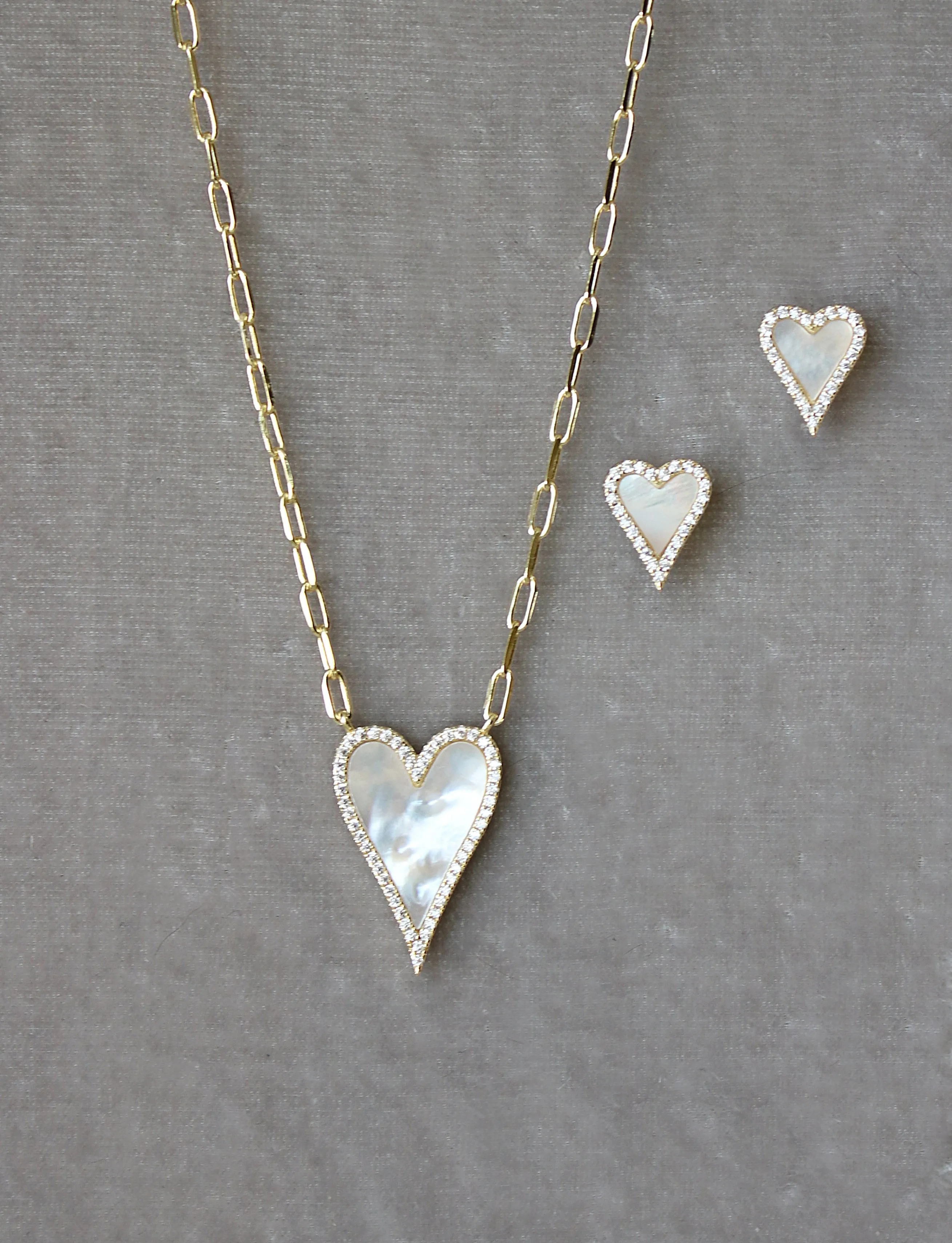 Mother of Pearl Heart Necklace