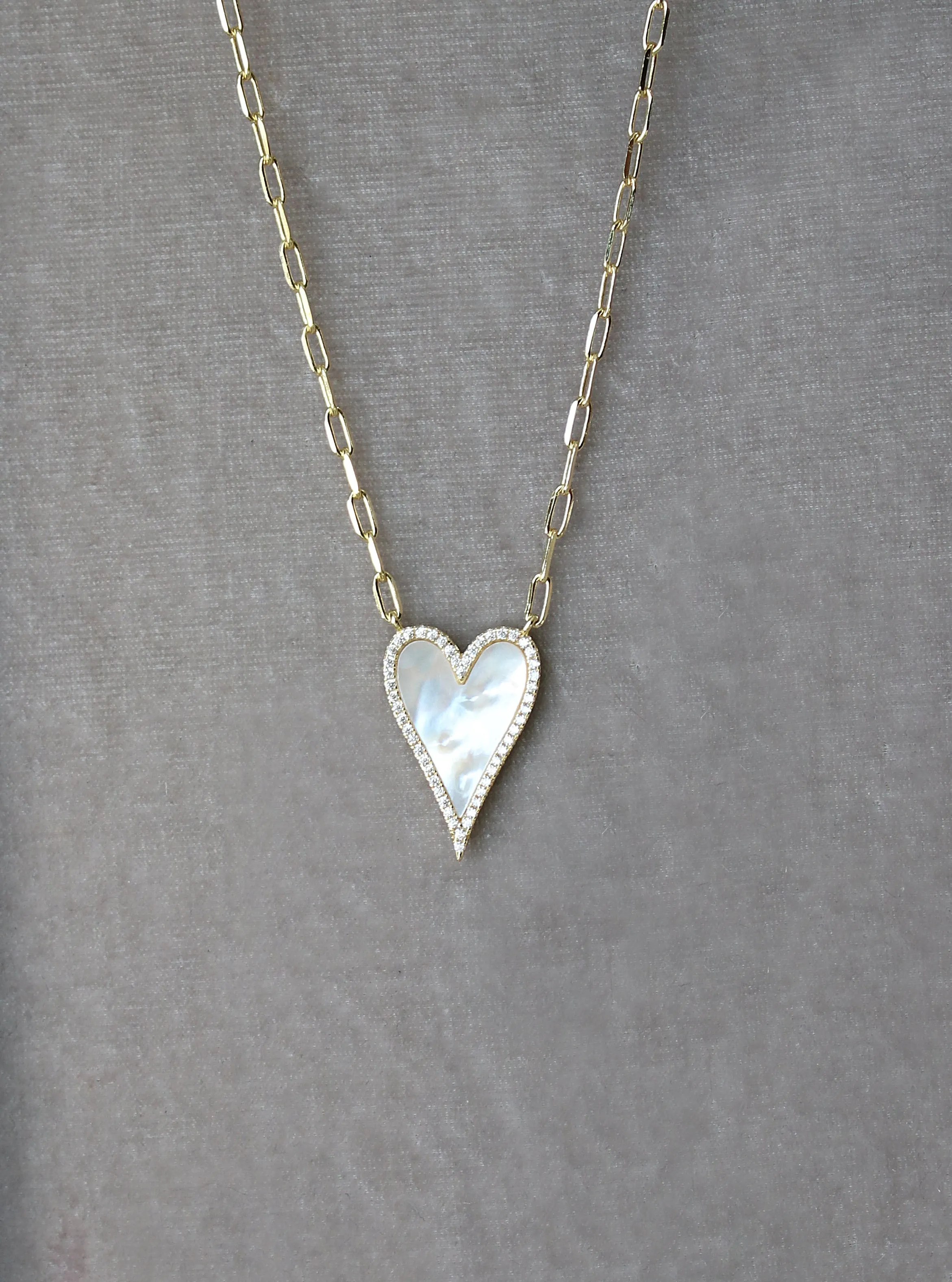 Mother of Pearl Heart Necklace