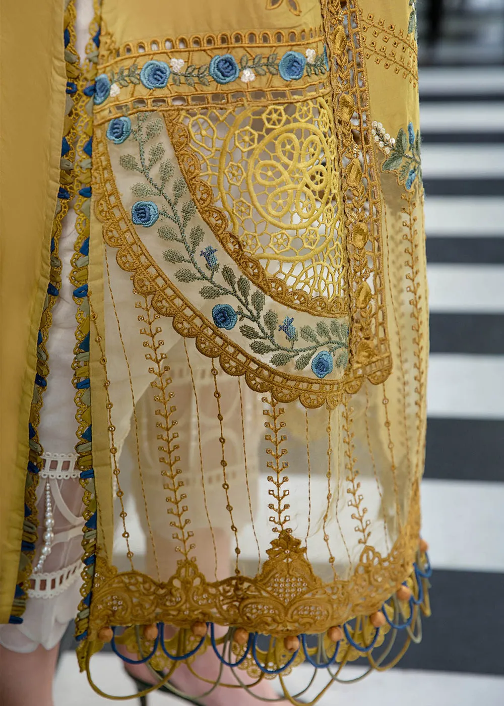 Mustard Embroidered Suit - Maria B Lawn Eid Collection 2023 - EL-23-06