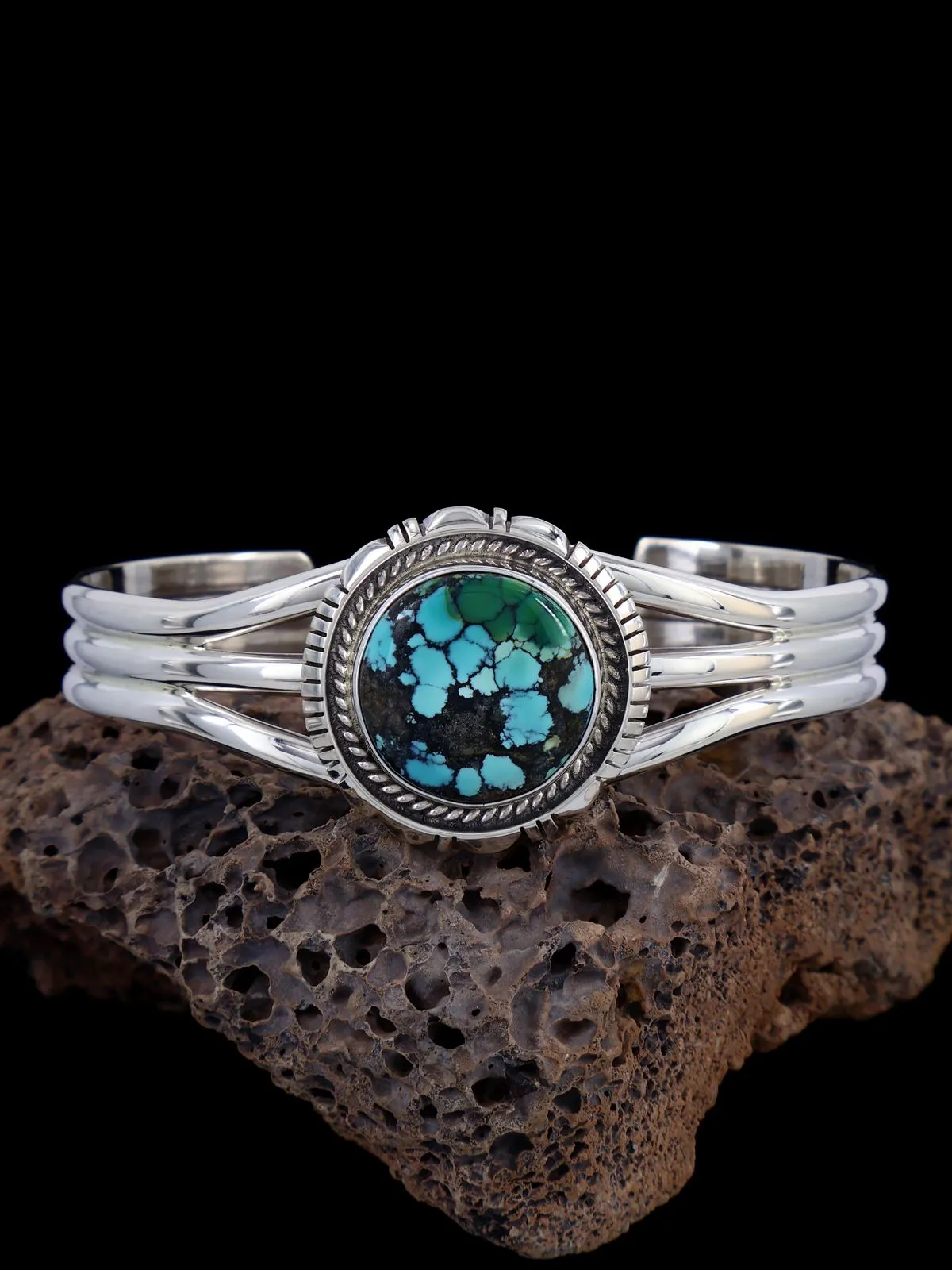 Navajo Sky Horse Turquoise Sterling Silver Cuff Bracelet