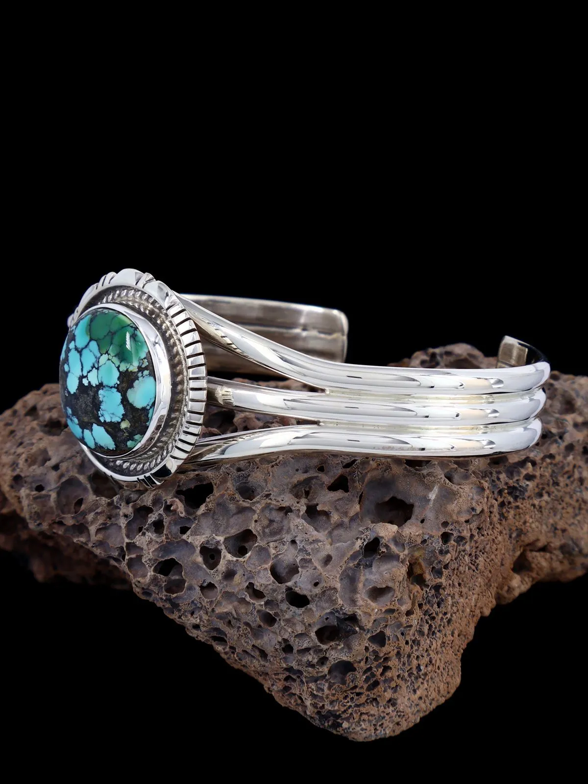 Navajo Sky Horse Turquoise Sterling Silver Cuff Bracelet