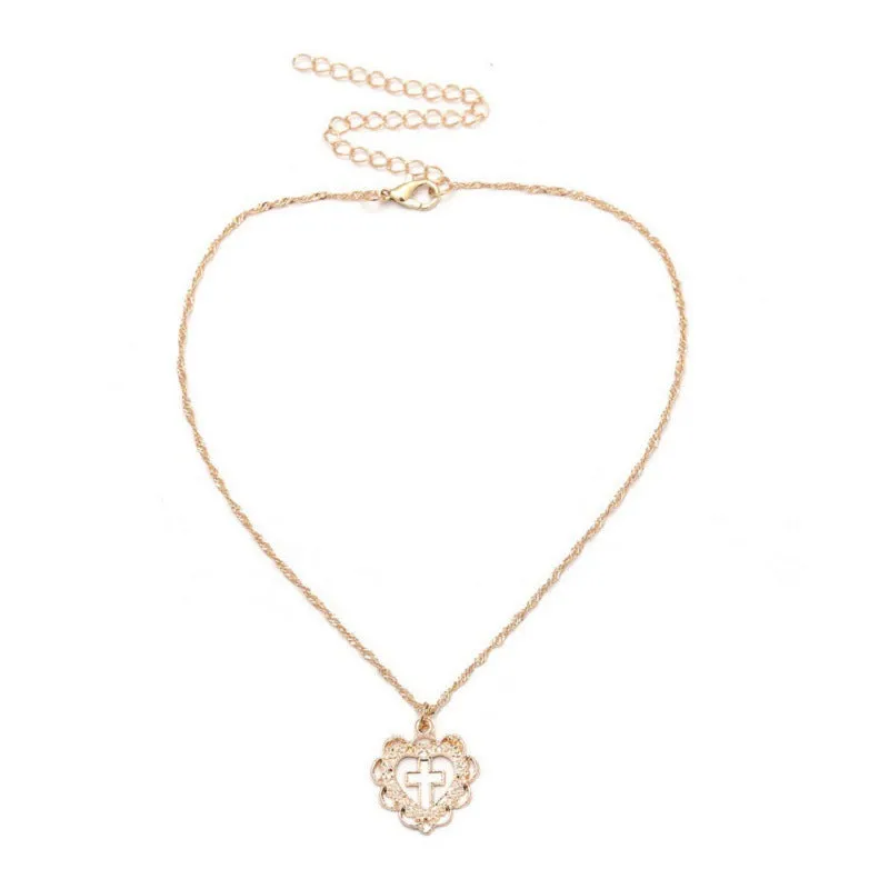 Necklace alloy peach heart