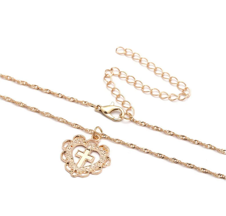 Necklace alloy peach heart