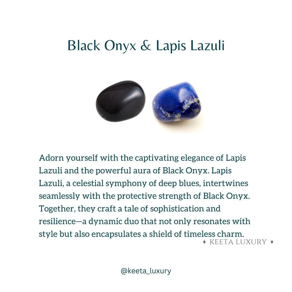 Night Sky - Lapis Lazuli and Onyx Bead Bracelet