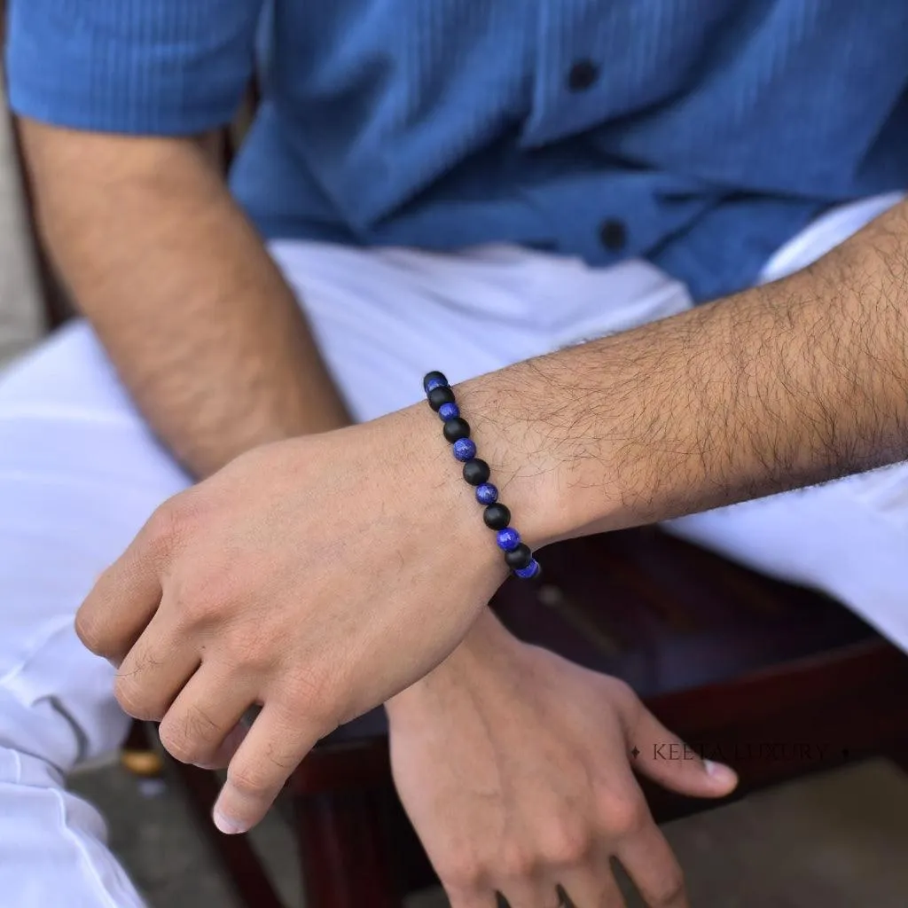 Night Sky - Lapis Lazuli and Onyx Bead Bracelet