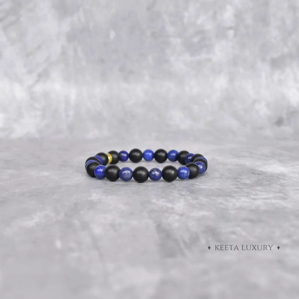 Night Sky - Lapis Lazuli and Onyx Bead Bracelet