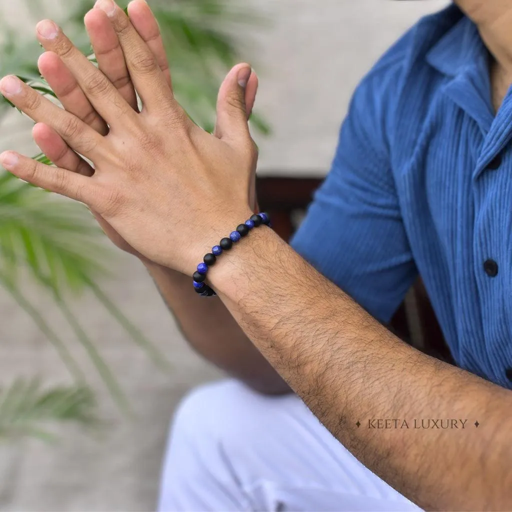 Night Sky - Lapis Lazuli and Onyx Bead Bracelet