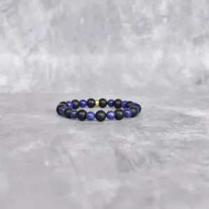 Night Sky - Lapis Lazuli and Onyx Bead Bracelet