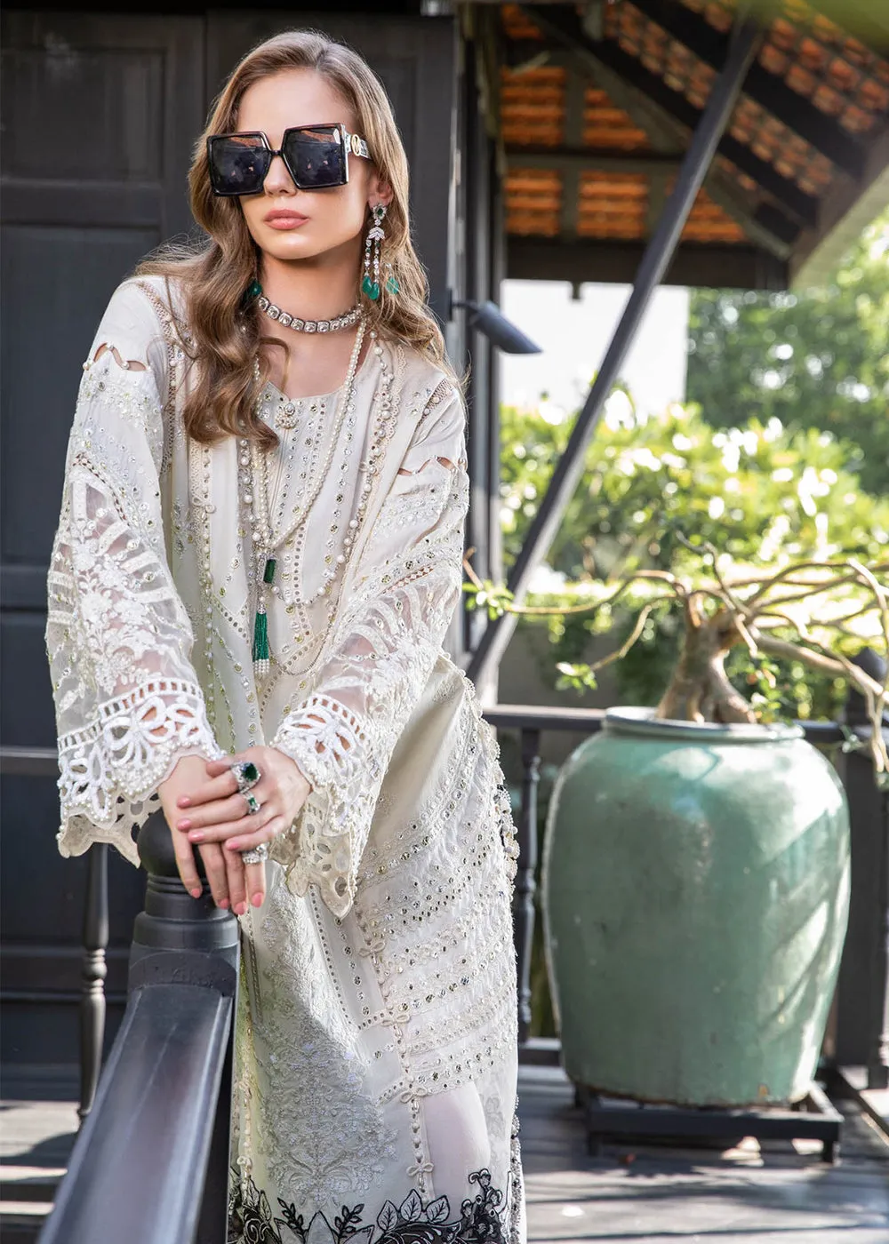 Off White Embroidered Suit - Maria B Lawn Eid Collection 2023 - EL-23-02