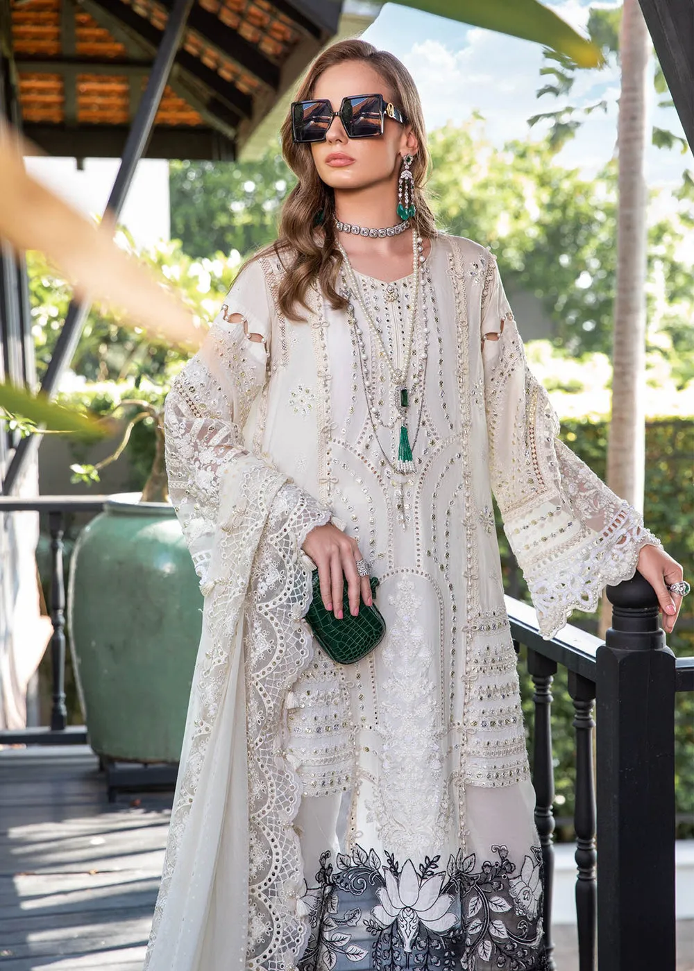 Off White Embroidered Suit - Maria B Lawn Eid Collection 2023 - EL-23-02