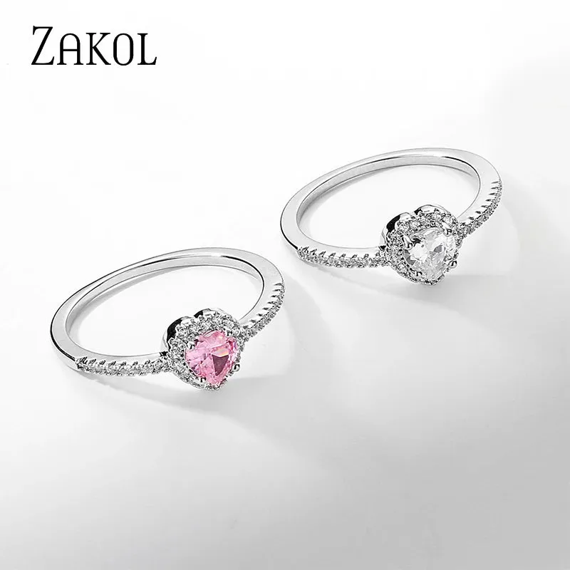 Pink Heart Engagement Rings