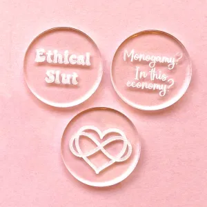 Polyamory Convertible BDSM Collar Tag Insert Set