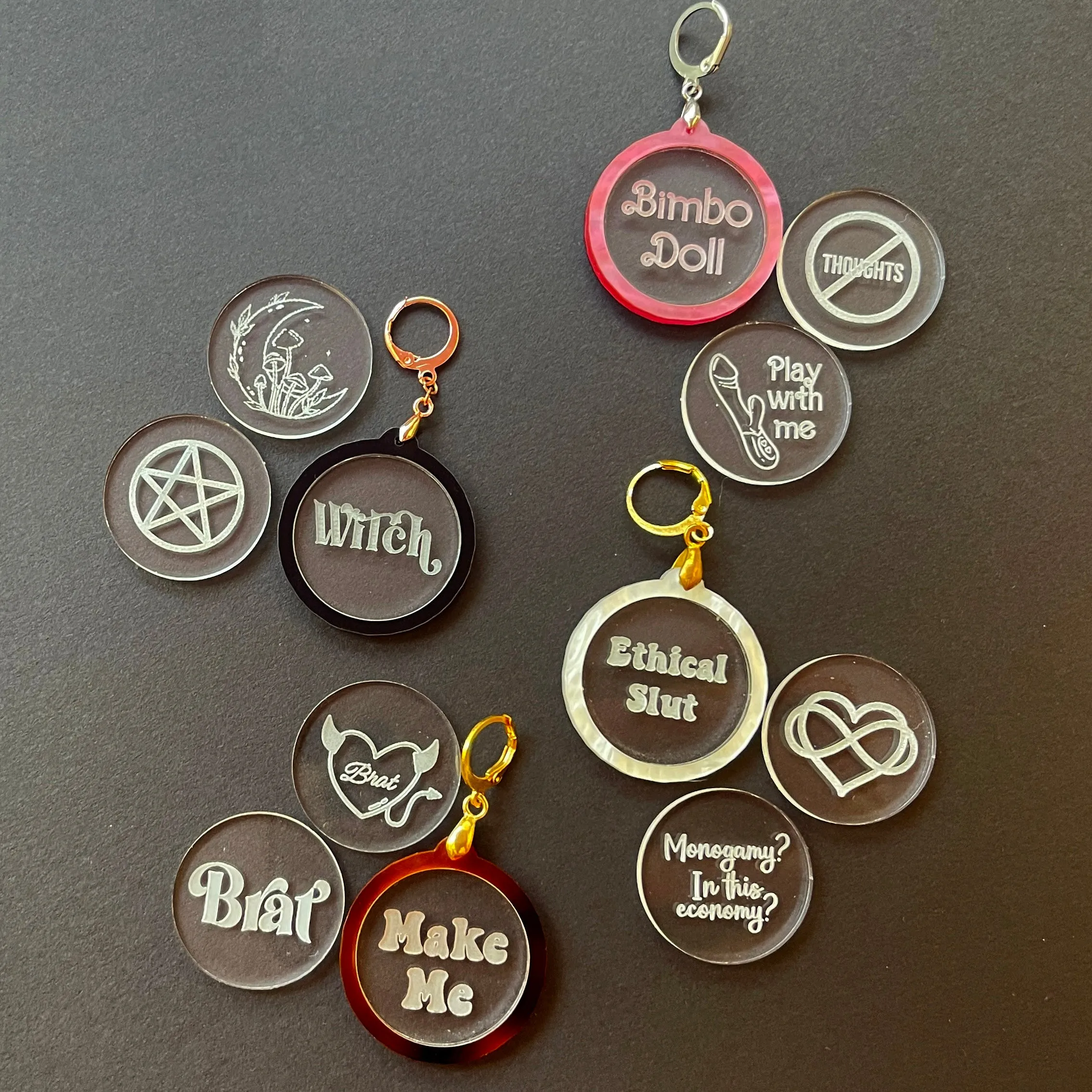 Polyamory Convertible BDSM Collar Tag Insert Set