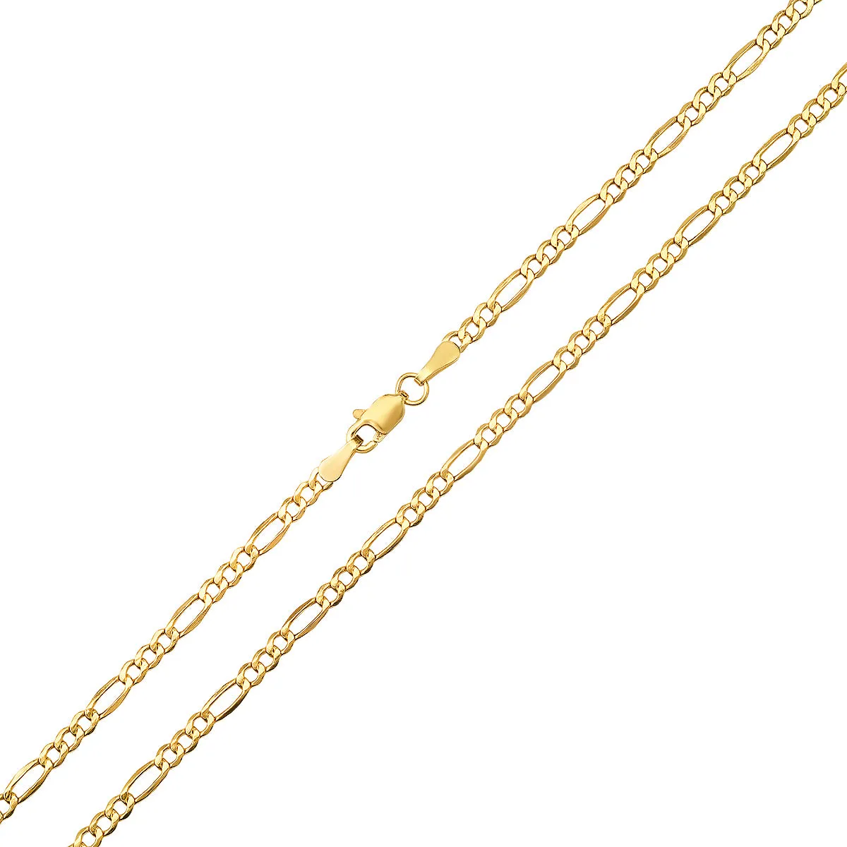 Real 14k Gold Unisex Thin Figaro Chain Necklace