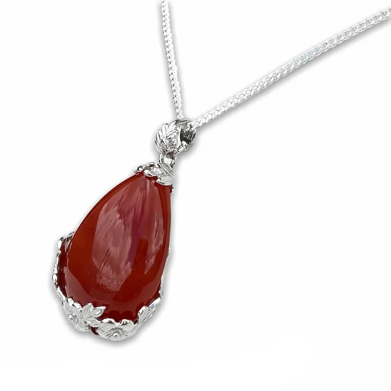 Red Agate Pendant Necklace