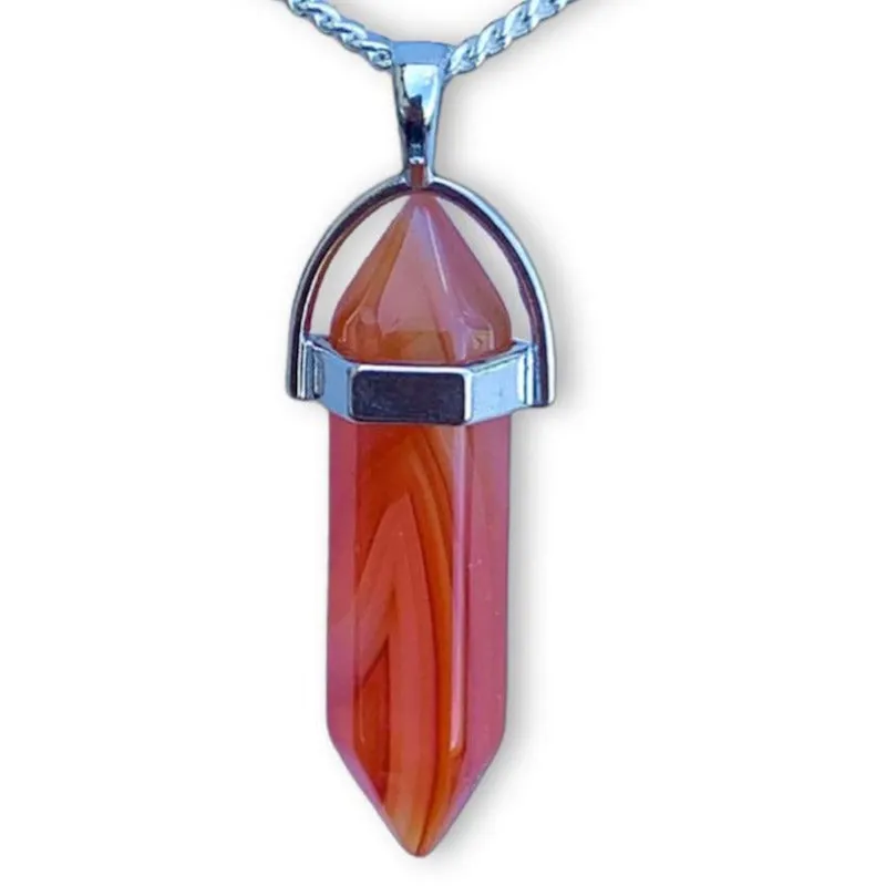 Red Agate Pendant Necklace