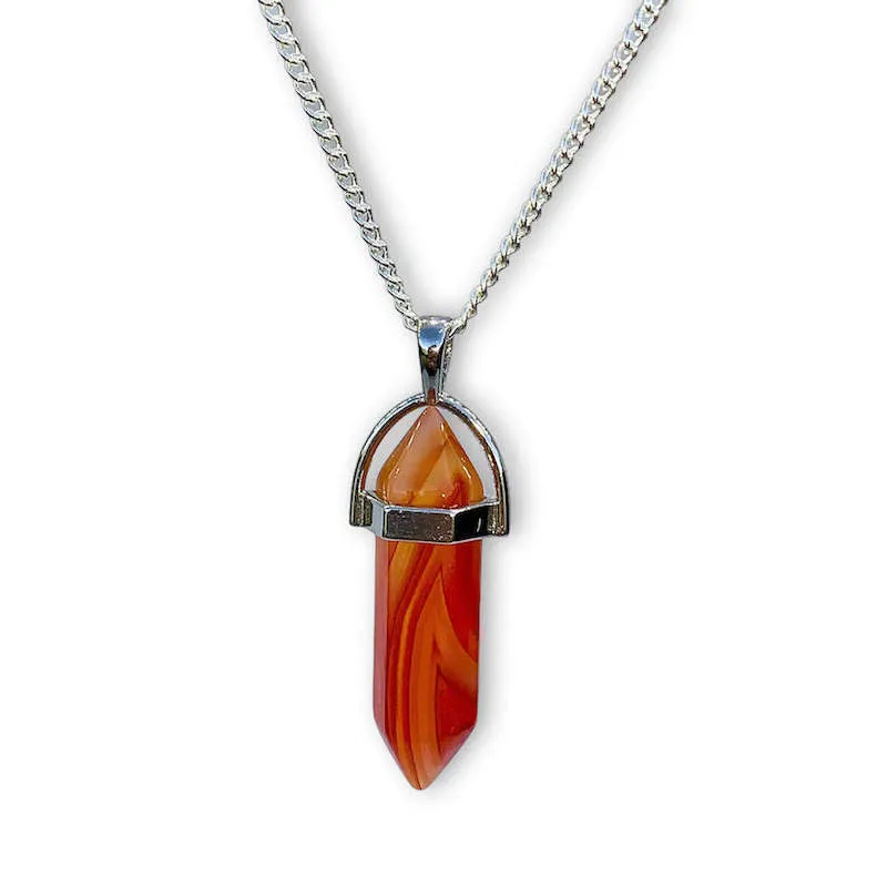 Red Agate Pendant Necklace