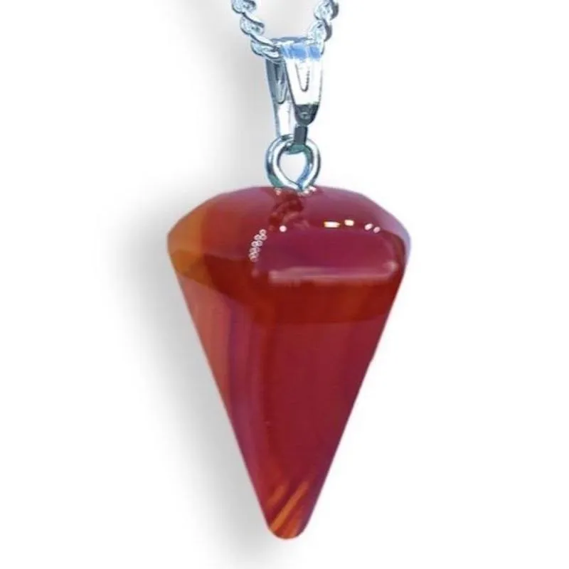 Red Agate Pendant Necklace