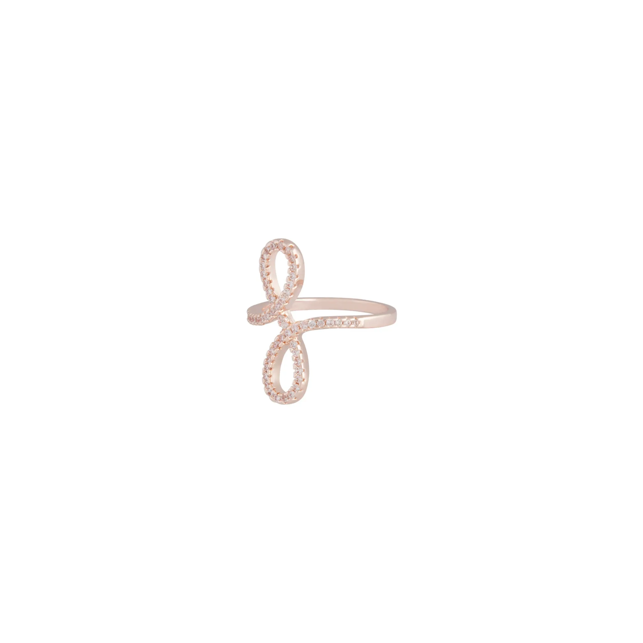 Rose Gold Cubic Zirconia Double Loop Ring