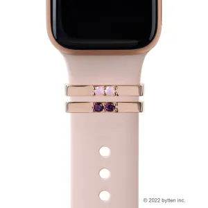 rose gold double stone ring - February & October birthstone • Apple Watch & Fitbit band accessory