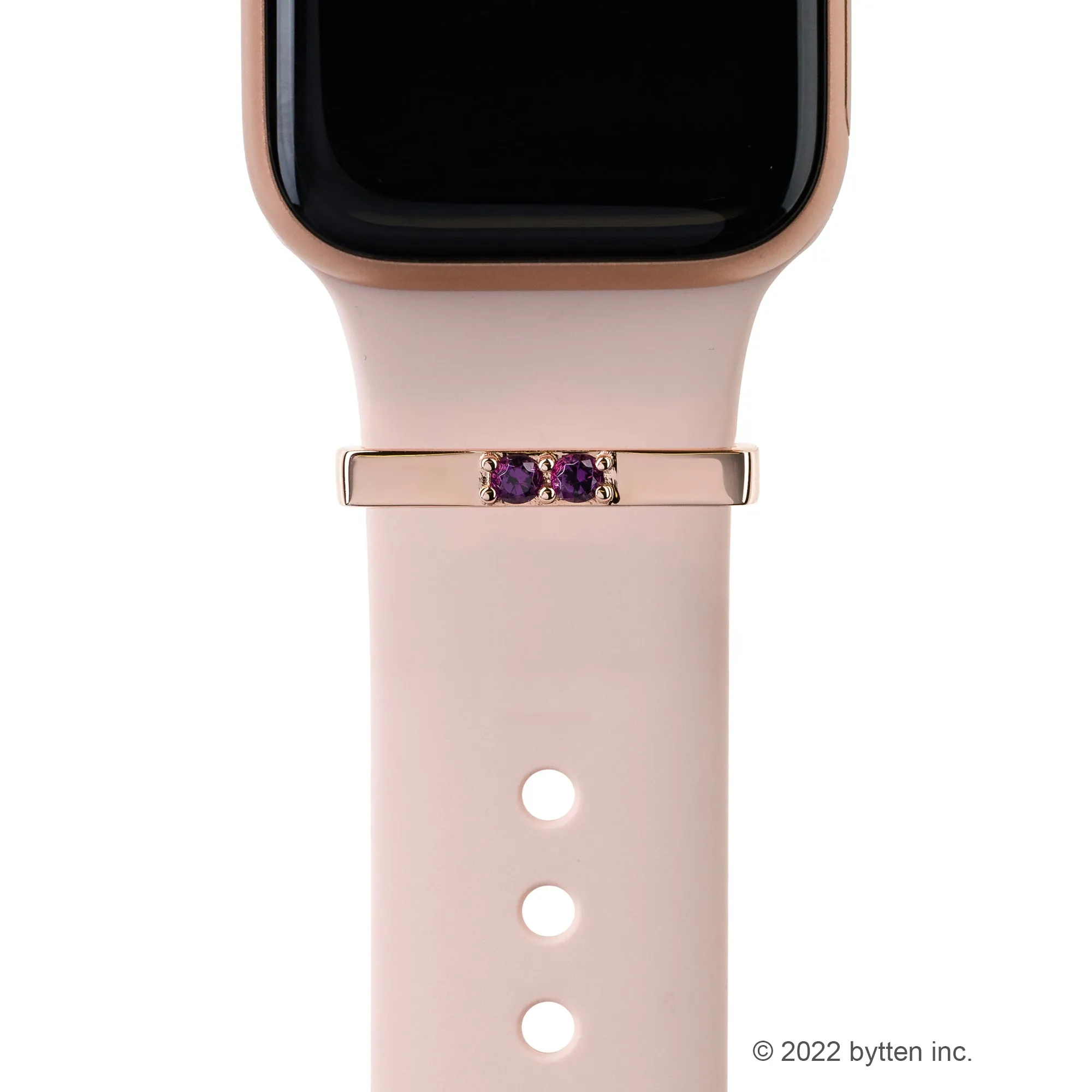 rose gold double stone ring - February & October birthstone • Apple Watch & Fitbit band accessory