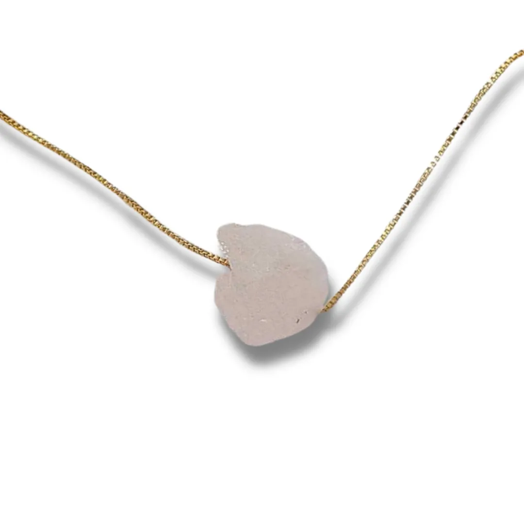 Rose Quartz - 14k Gold Plated Necklace