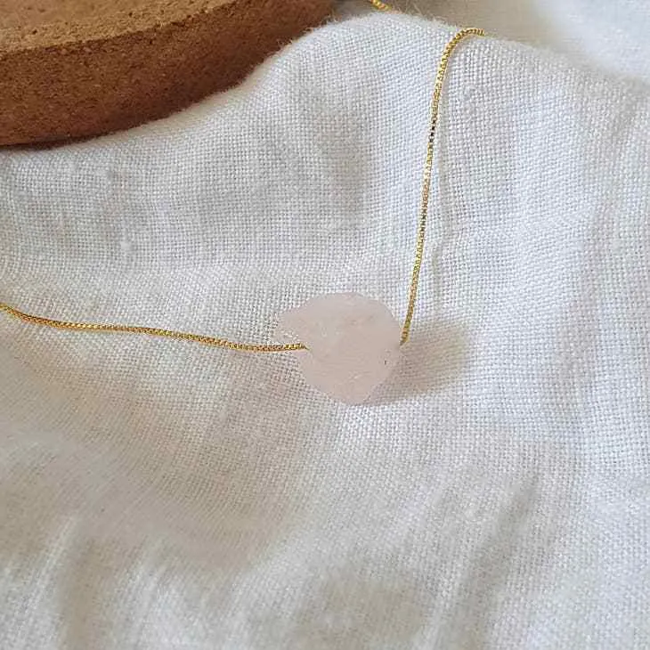 Rose Quartz - 14k Gold Plated Necklace