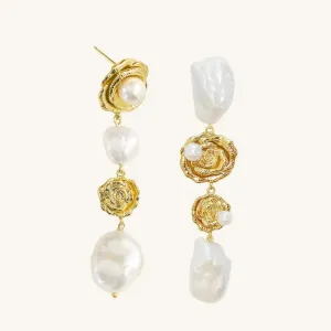 Rose Statement Pearl Earrings