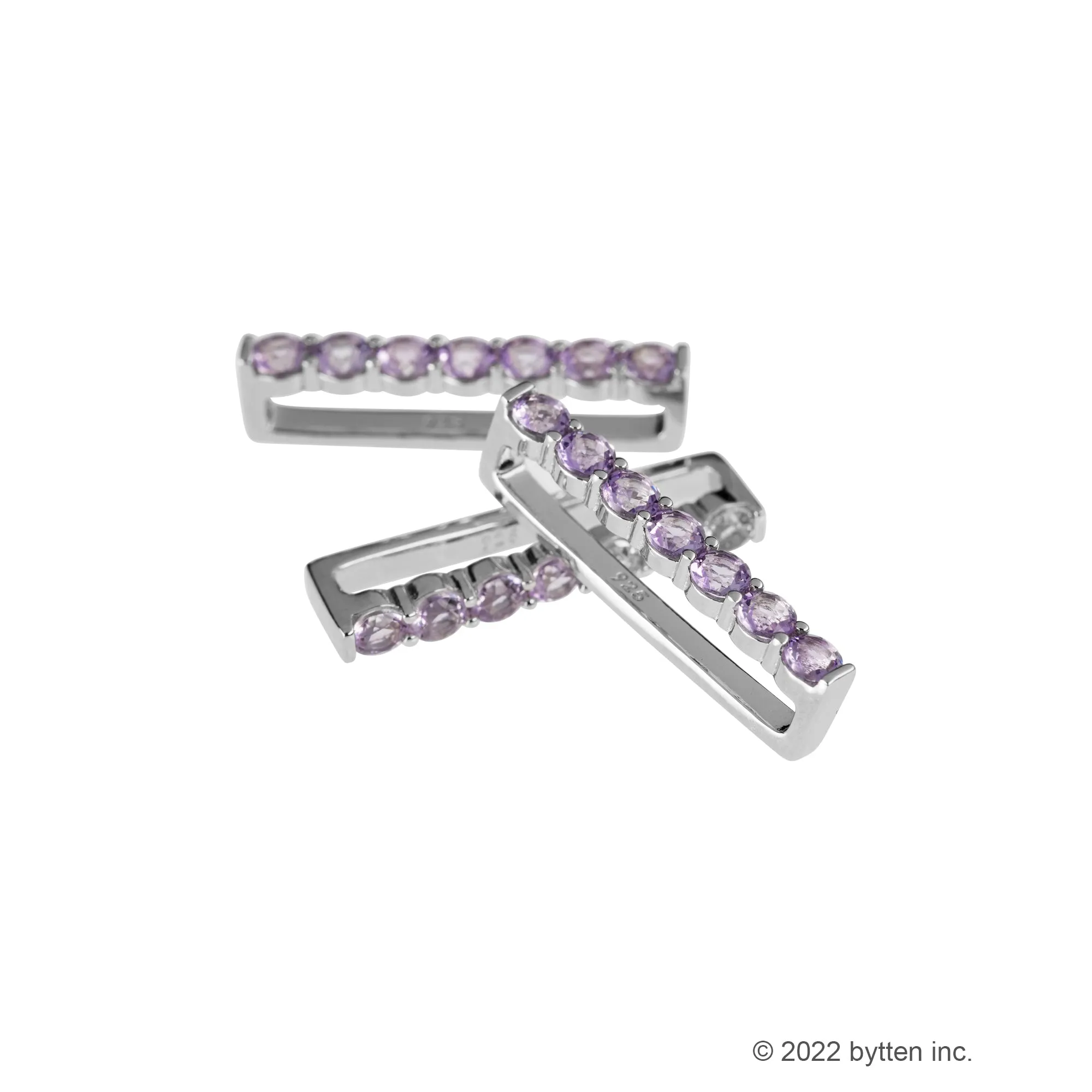 round cut amethyst eternity ring - February birthstone • Apple Watch & Fitbit band accessory