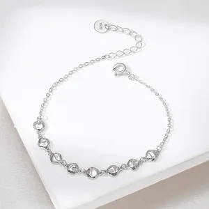 Silver bracelet ins simple design skin texture chain bracelet