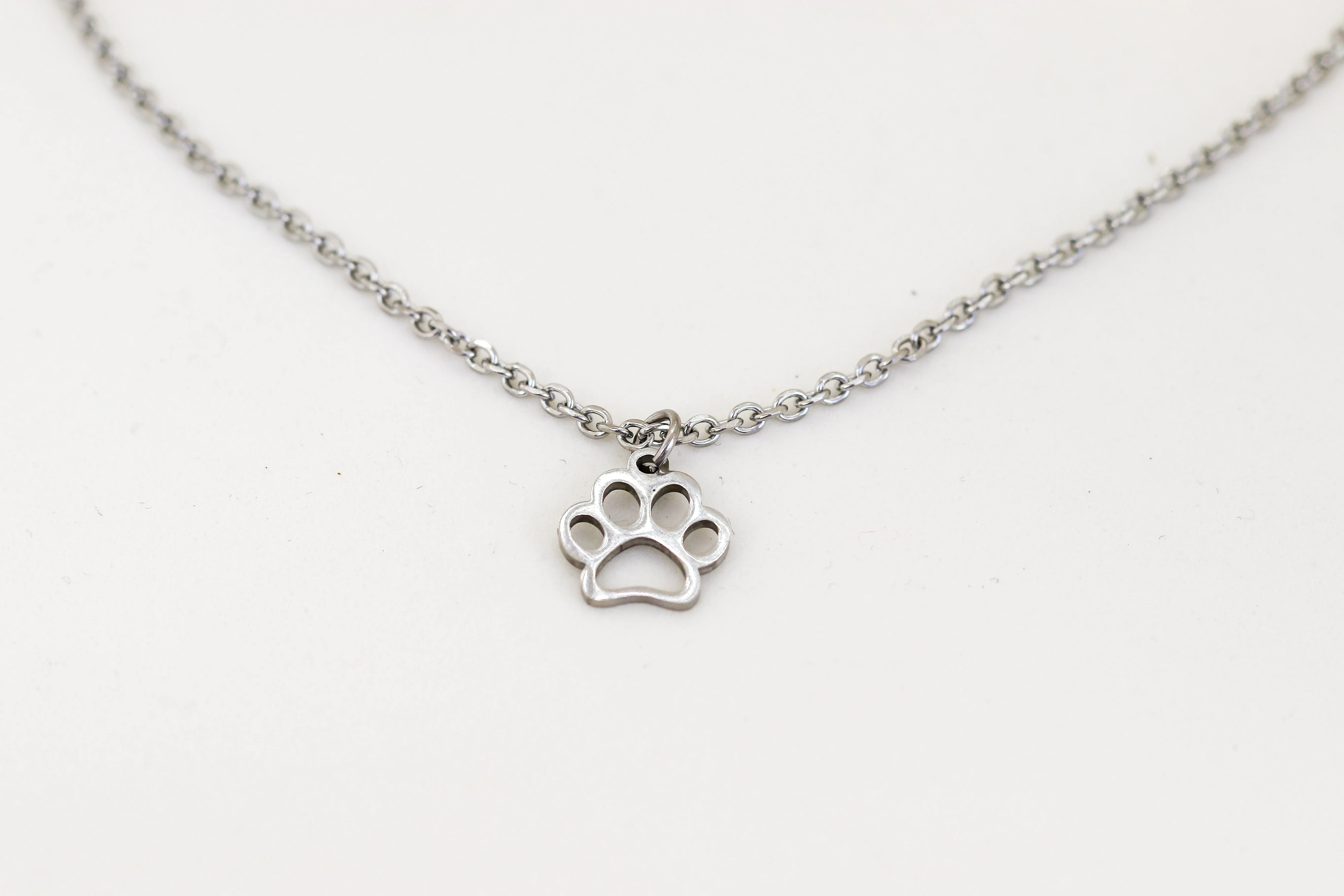 Silver paw necklace for women, waterproof chain necklace, valentines day gift