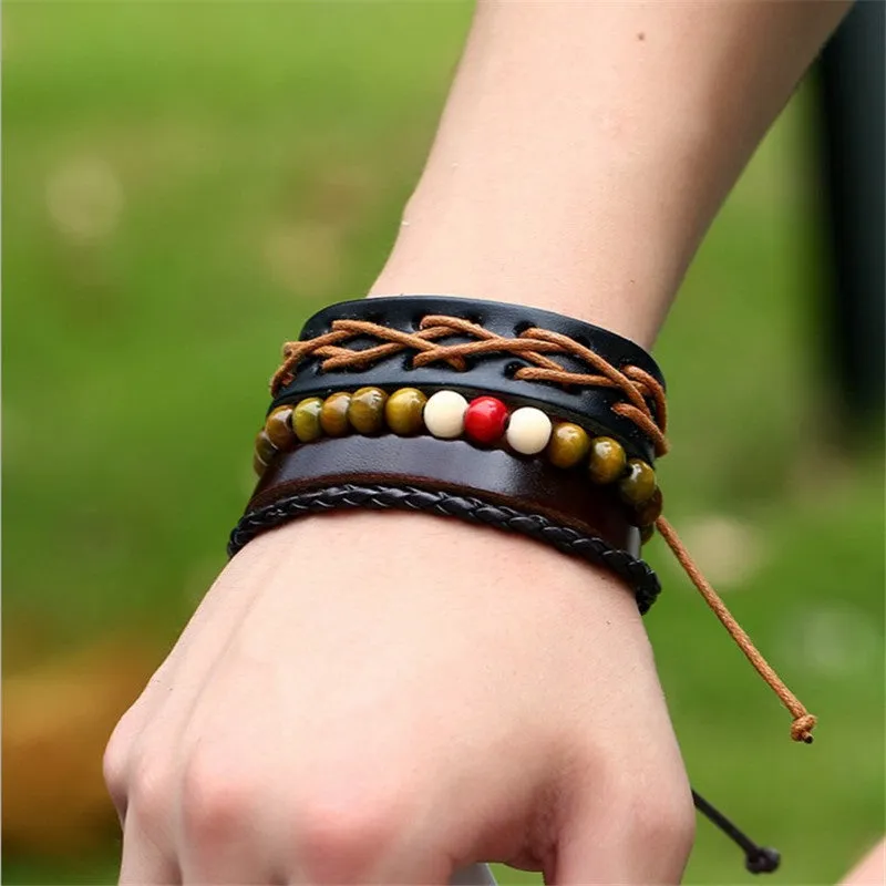 Simple & Vintage Braided Leather Bracelet