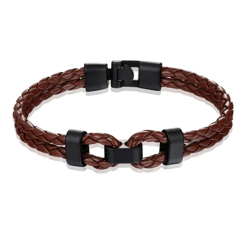 Simple And Versatile Leather Bracelet Woven Men's Bracelet