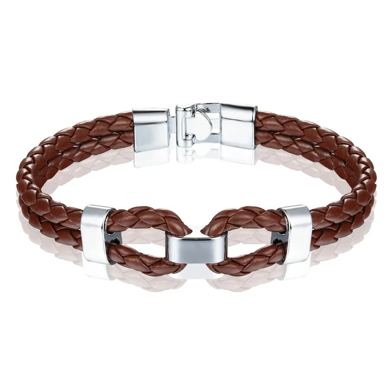 Simple And Versatile Leather Bracelet Woven Men's Bracelet