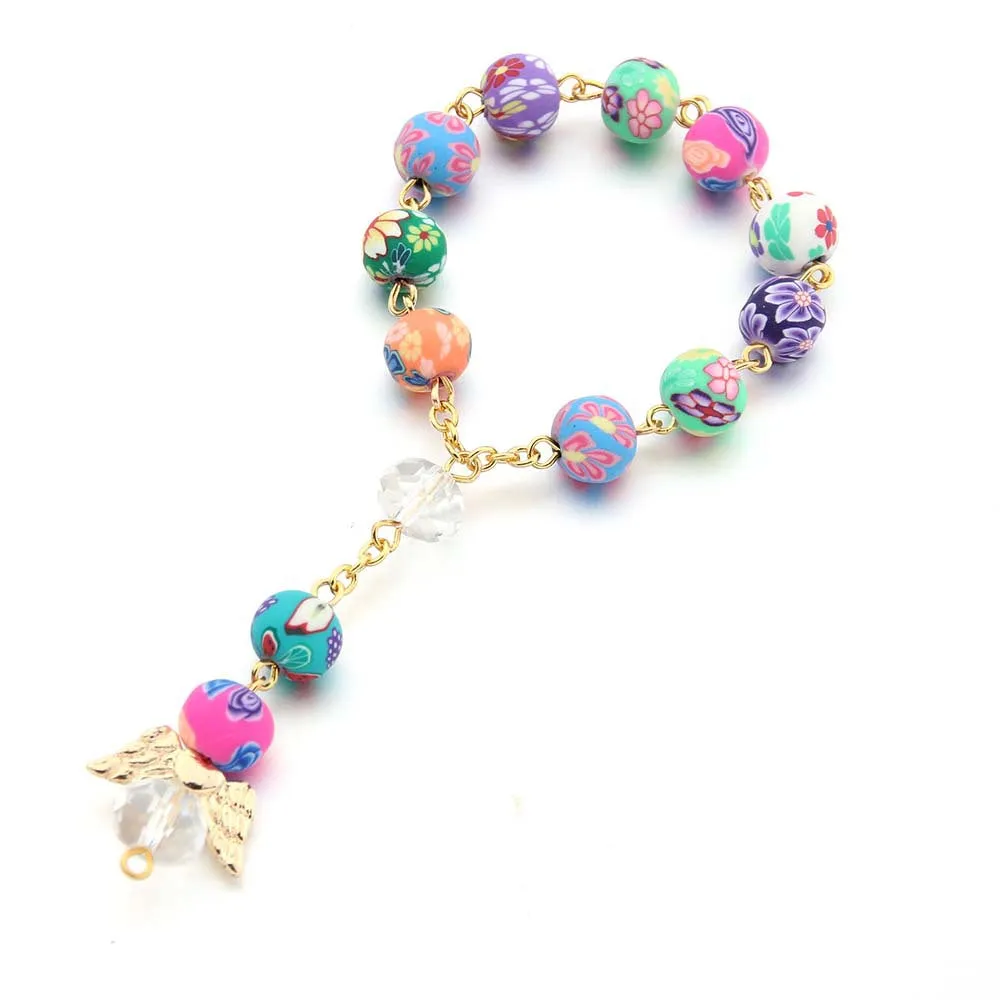 Simple Cross Soft Pottery Rosary Totem Bracelet