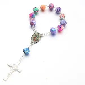 Simple Cross Soft Pottery Rosary Totem Bracelet