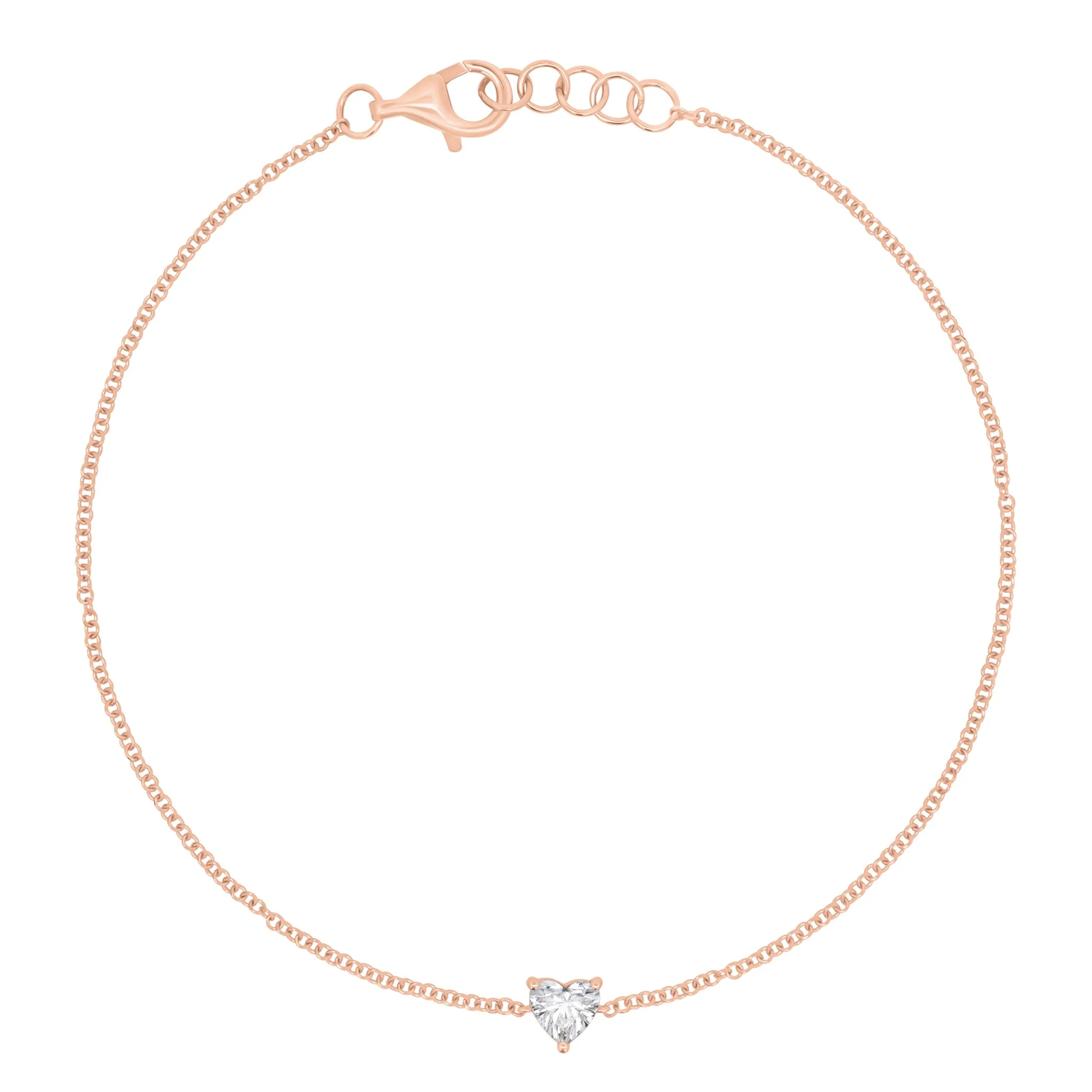 Simple Heart Diamond Fashion Bracelet